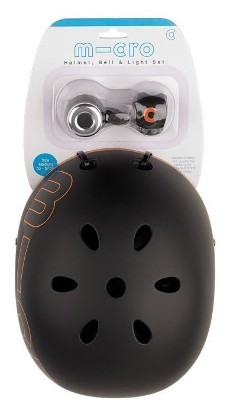 Защитный набор Micro - Шлем черно-оранжевый. Размер М