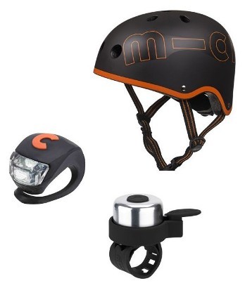 Защитный набор Micro - Шлем черно-оранжевый. Размер М