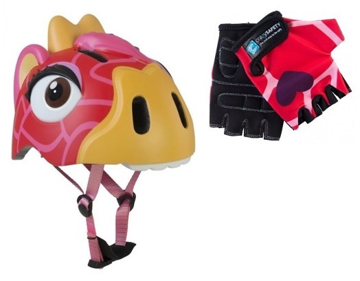 Шлем и перчатки Crazy Safety Red Giraffe (Красный Жираф) 2017