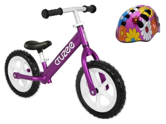 Беговел Cruzee UltraLite 12 EVA (Фиолетовый) и Шлем Swift Flower S/M