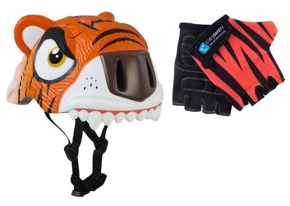 Шлем и перчатки Crazy Safety Orange Tiger (Оранжевый Тигр) 2017